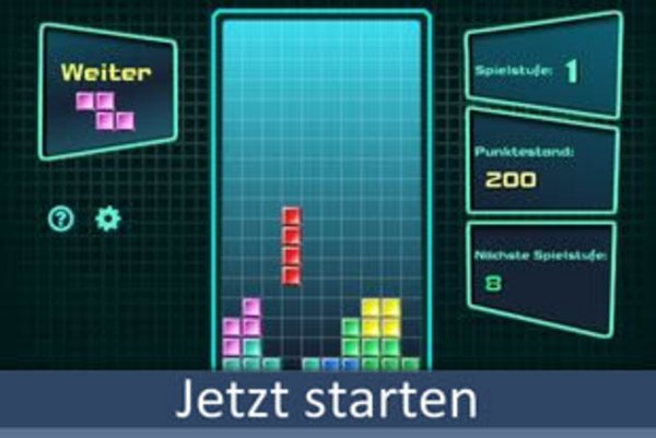 Tetris / Montris spielen bei 50PLUS.de