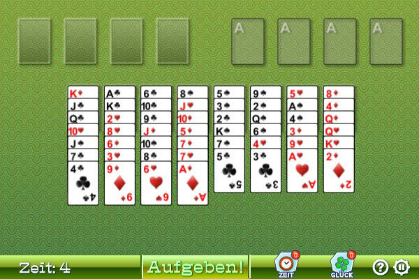 FreeCell Solitaire spielen bei 50PLUS.de